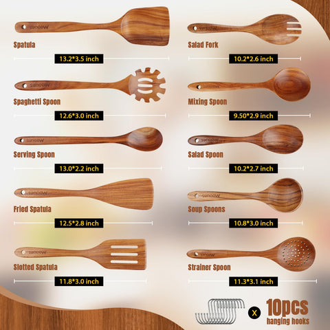 Mooues arranged spoons and spatulas top view demonstrating full set versatility