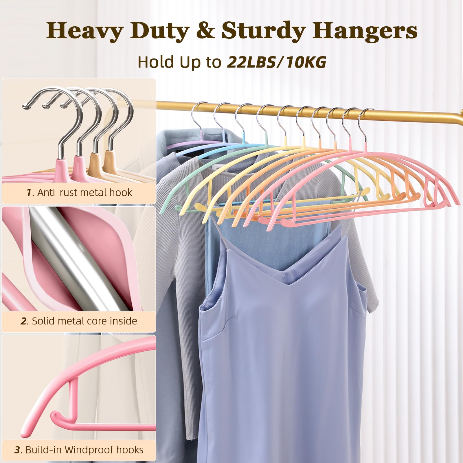MOPALL rounded shoulder profile protecting sweater shape for longer life