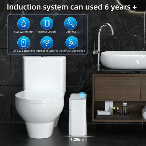 MOPALL beside toilet for scale showing compact dimensions suited to tight spaces