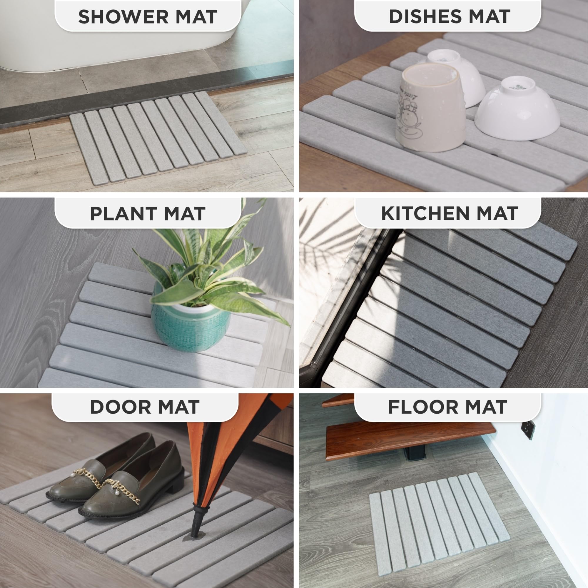 MOPHONICHOME mat being wiped clean for simple maintenance and renewed absorbency