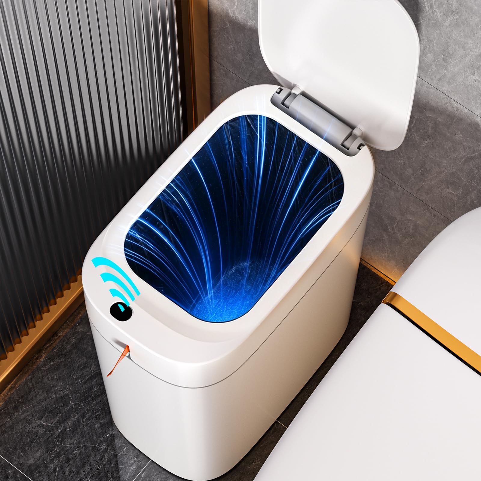 MOPUP front view showing slim white design and convenient footprint
