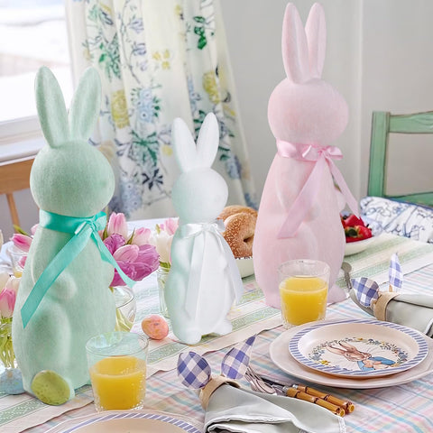MOREDOTS three bunnies side-by-side showing the 10, 13, 16 inch sizes