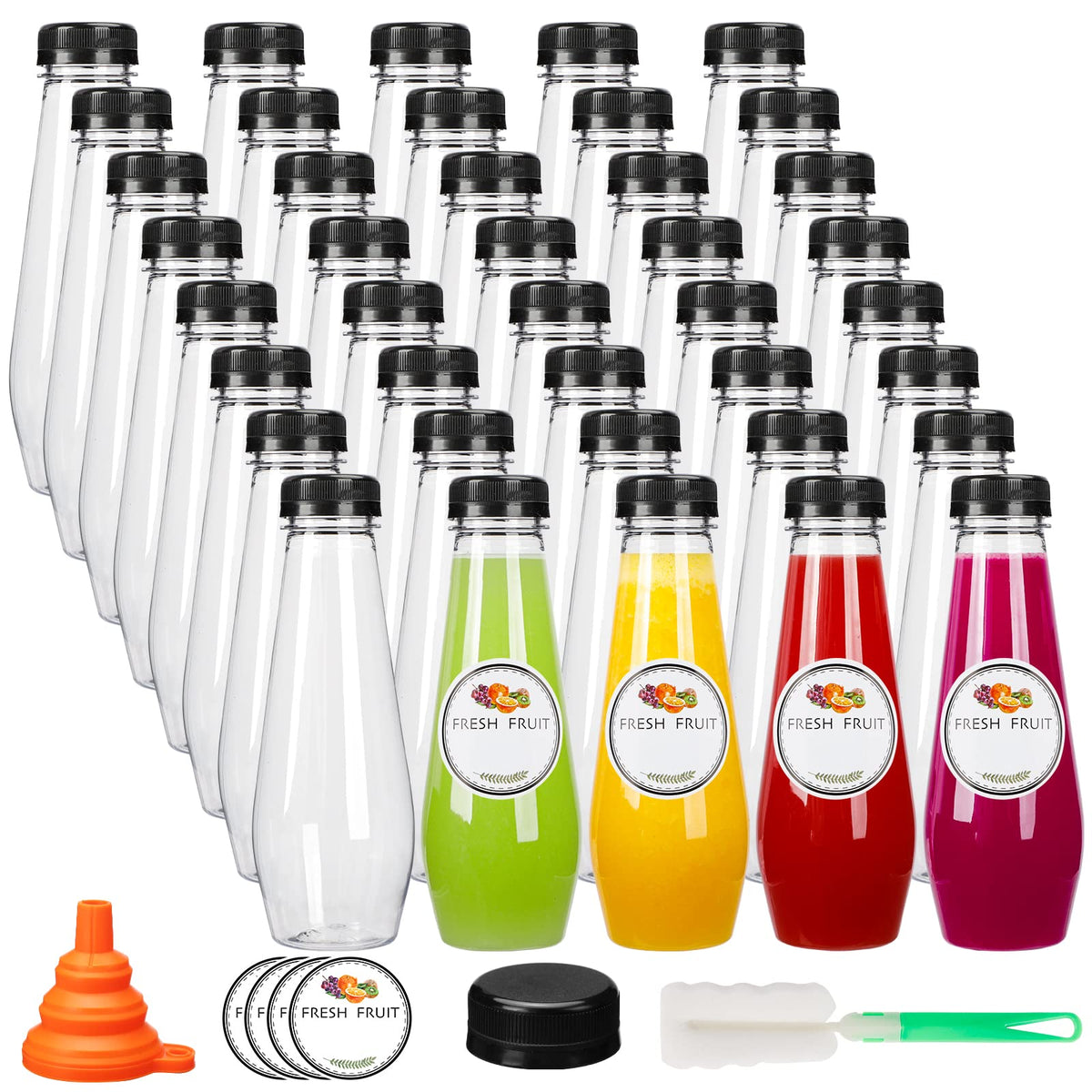 Moretoes clear 12oz bottles front packaging showing quantity and clarity benefit