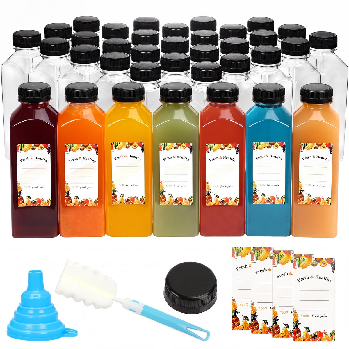 Moretoes front packaging showing 36 bottles and caps for easy supply