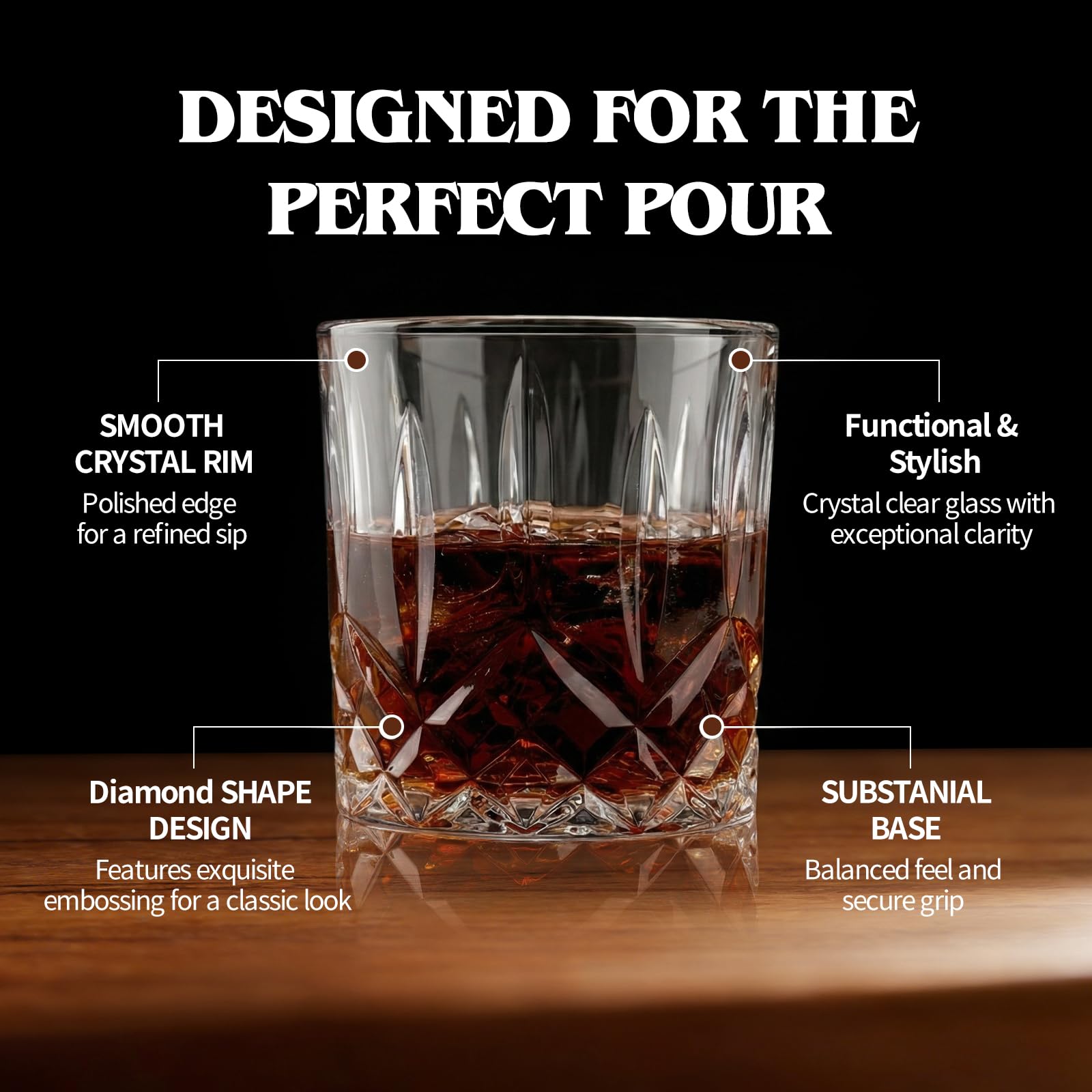Moretoes glasses in use with cocktail pour demonstrating elegant presentation