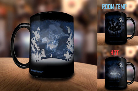 Morphing Mugs reveal of stag Patronus with hot liquid, dramatic transformation benefit