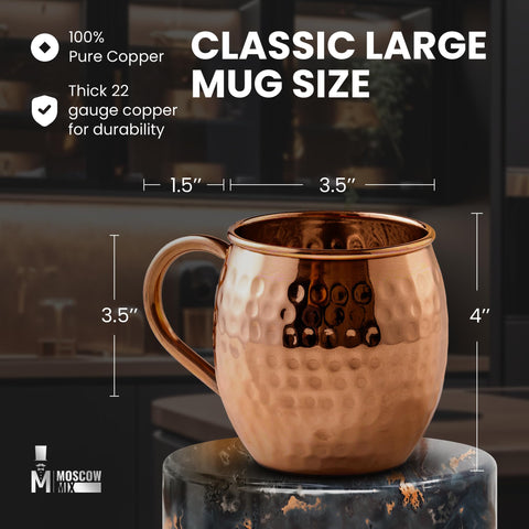 Moscow-Mix large copper handle close-up offering sturdy comfortable grip