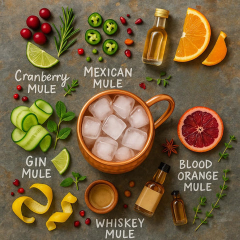 Moscow-Mix mug in use with Moscow Mule cocktail demonstrating chilled performance