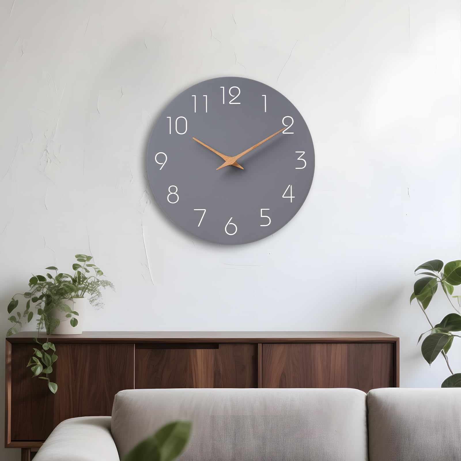 Mosewa on office wall showing silent clock improving focus and reduced noise