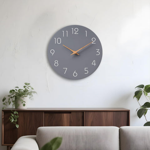 Mosewa on office wall showing silent clock improving focus and reduced noise