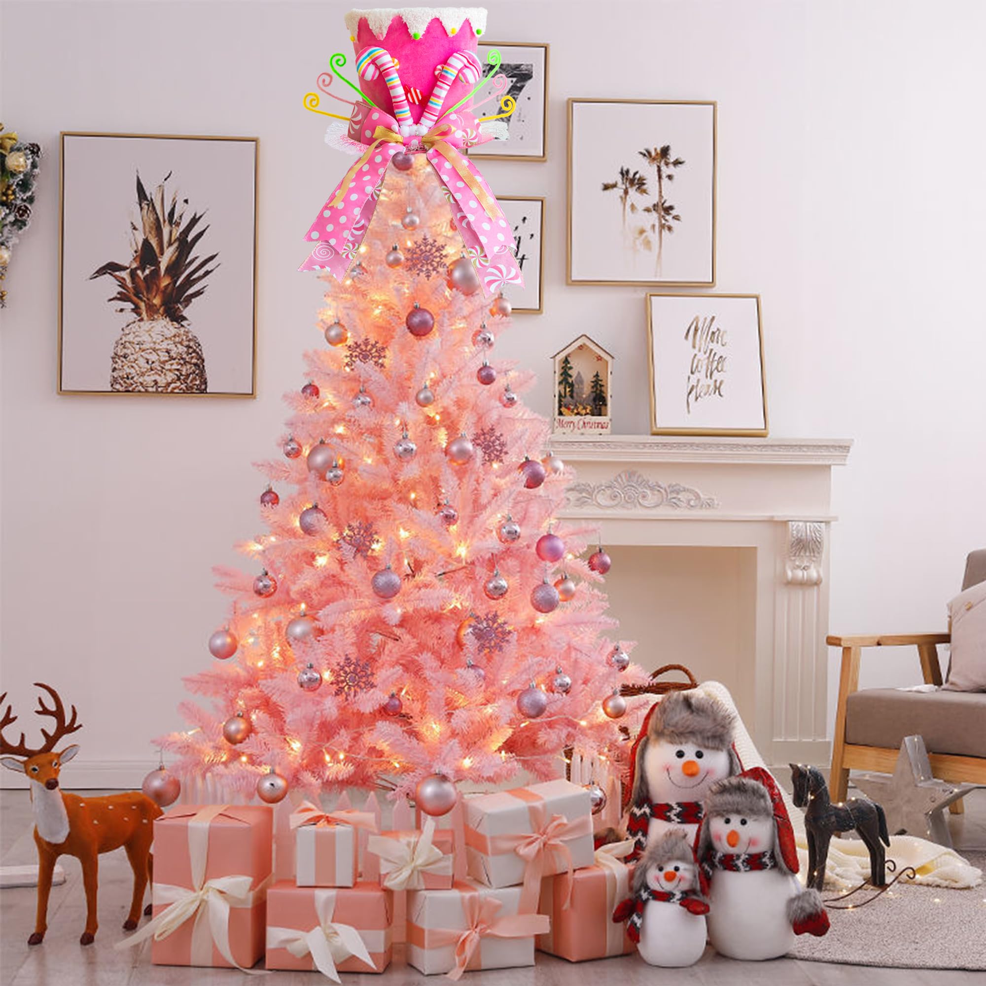 MOSHAKALA tree topper in use on a decorated tree providing elegant focal point