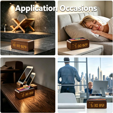 MOSITO on nightstand lifestyle shot blending modern charging and warm decor