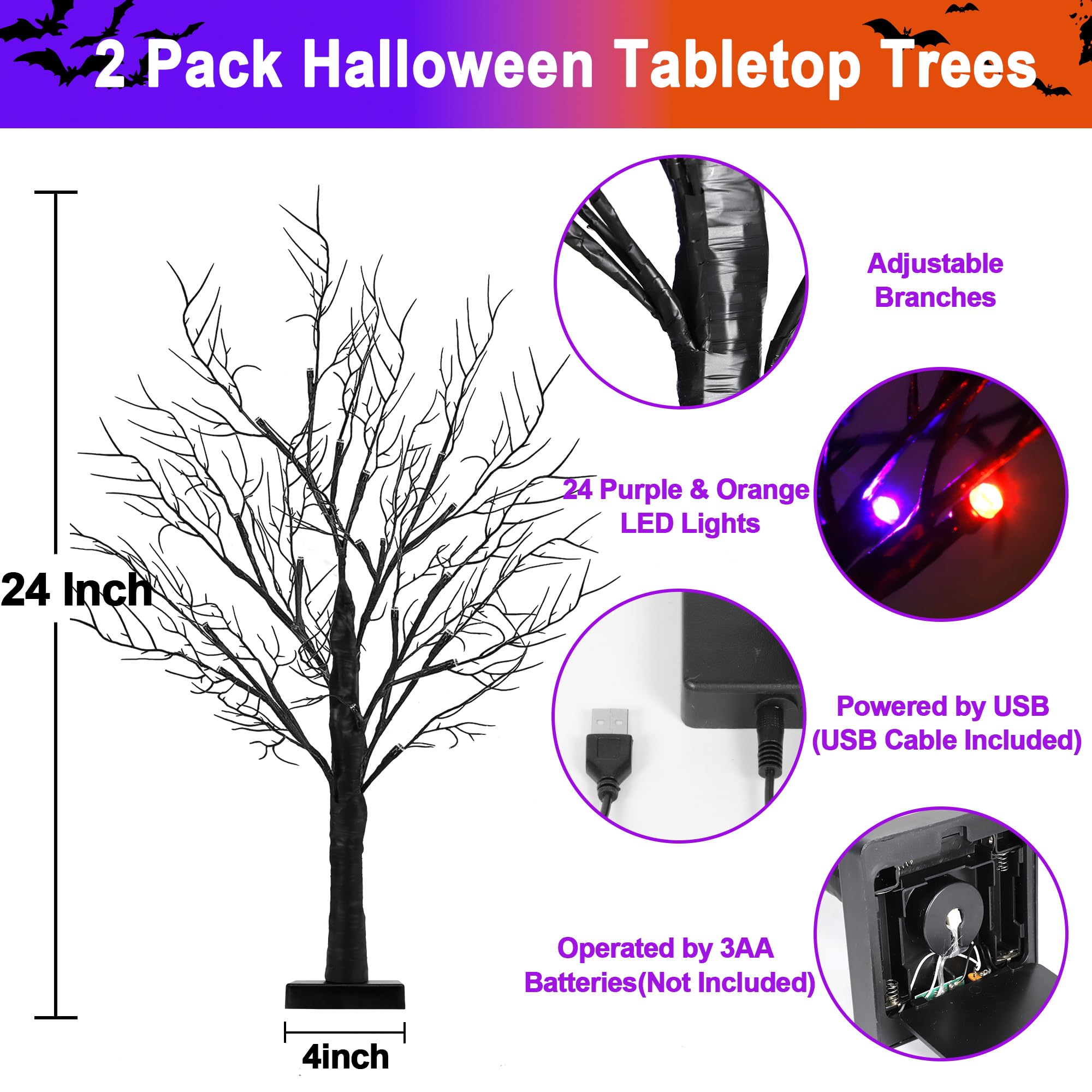 Mosoan detailed view of LED bulbs lit showcasing warm purple and orange color contrast