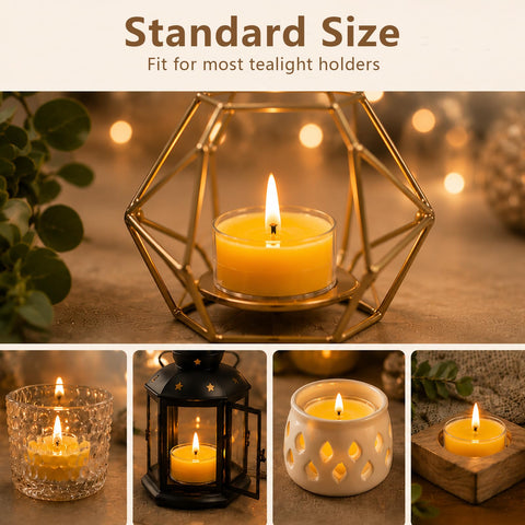 MOSROAD tea light burning on a table creating warm ambient light benefit