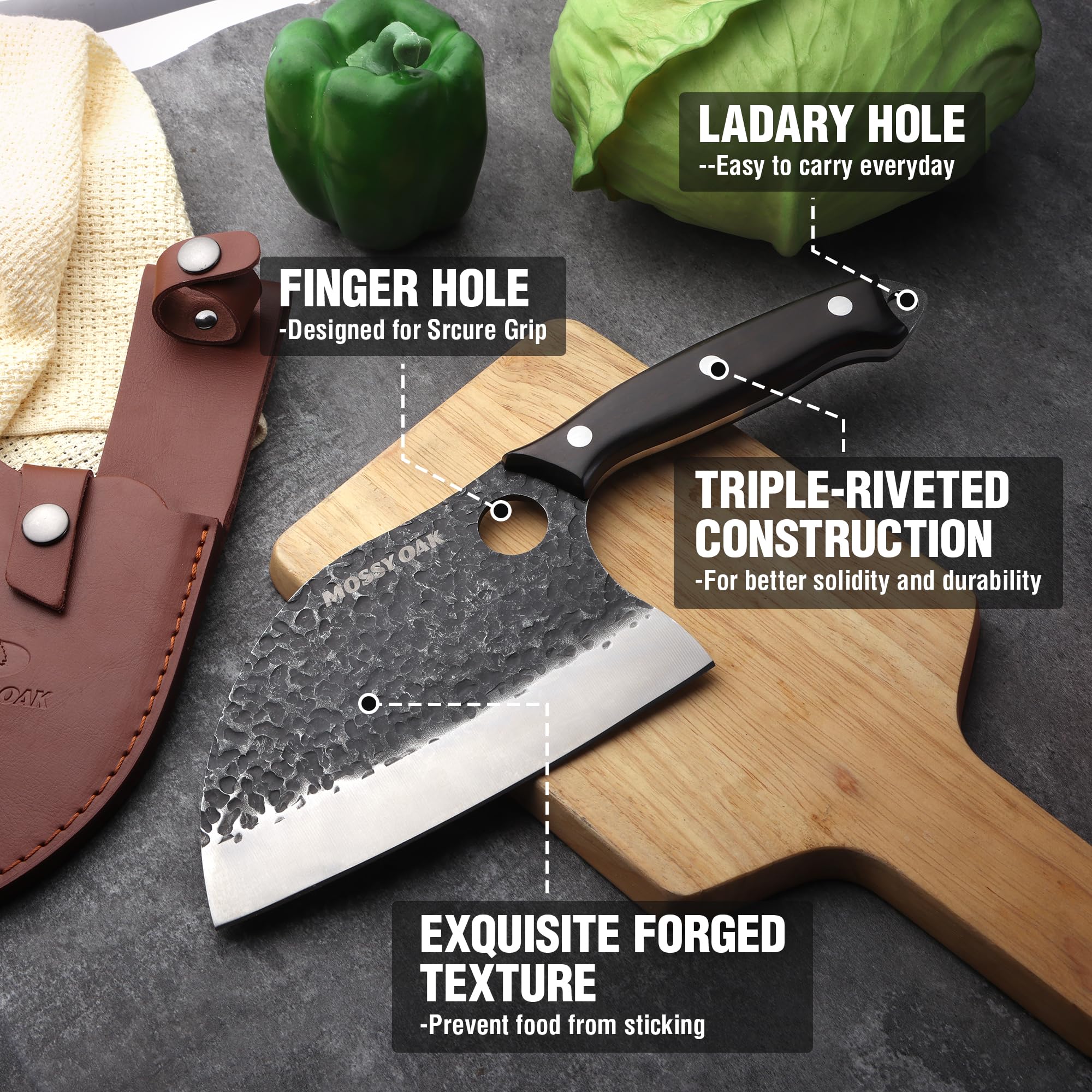 Mossy Oak next to hand to show 6.5-inch scale and portability