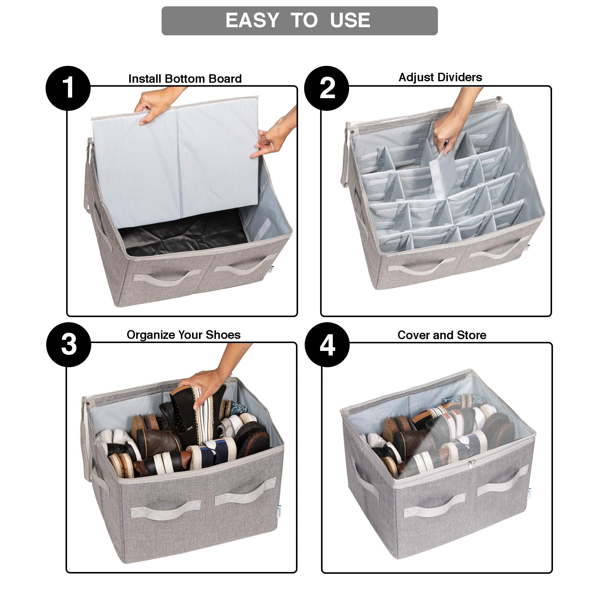 Moteph clear cover closeup protecting shoes while allowing instant identification