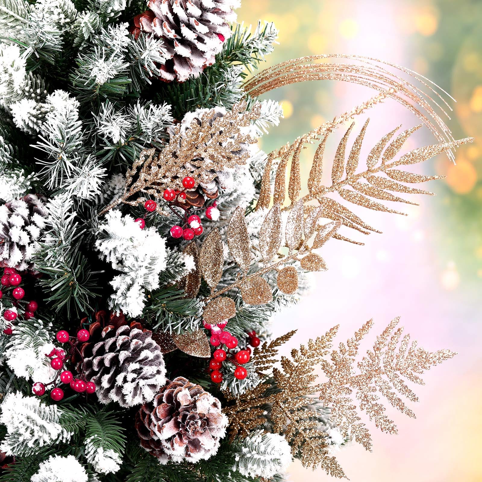 Motionchic branch placed on Christmas tree creating extra sparkle and fuller look