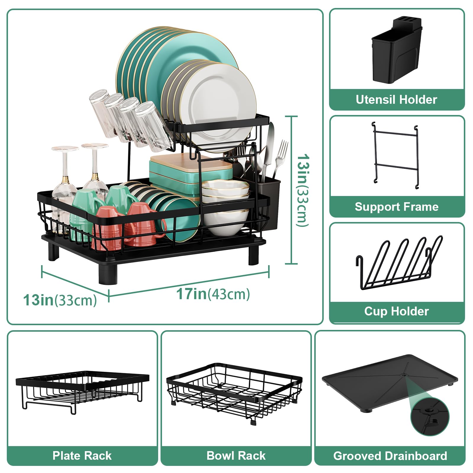 MOUKABAL plate rack detail holding plates upright for faster air drying