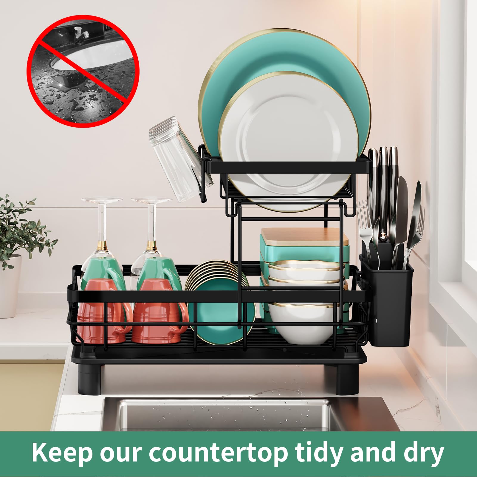 MOUKABAL hands showing scale and easy assembly of the dish drying rack