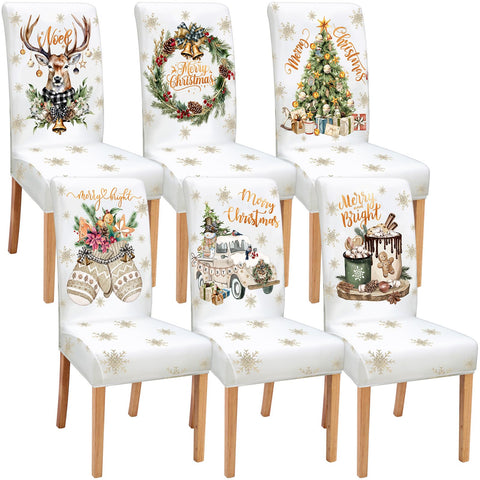 Moukeren front packaging shows six festive chair covers and benefits of protection