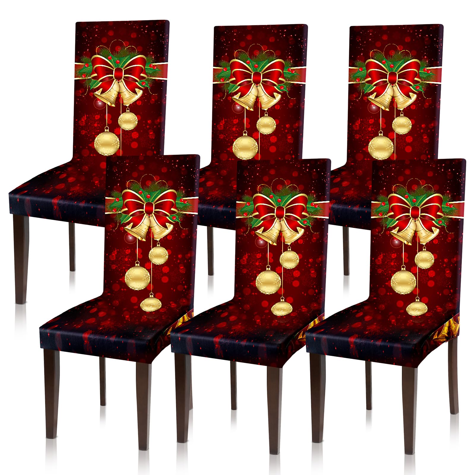 Moukeren front packaging showing six red chair covers and holiday styling benefit