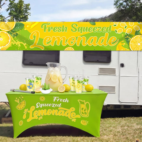 Moukeren boxed kit with tablecloth and banner showing ready-to-use convenience benefit