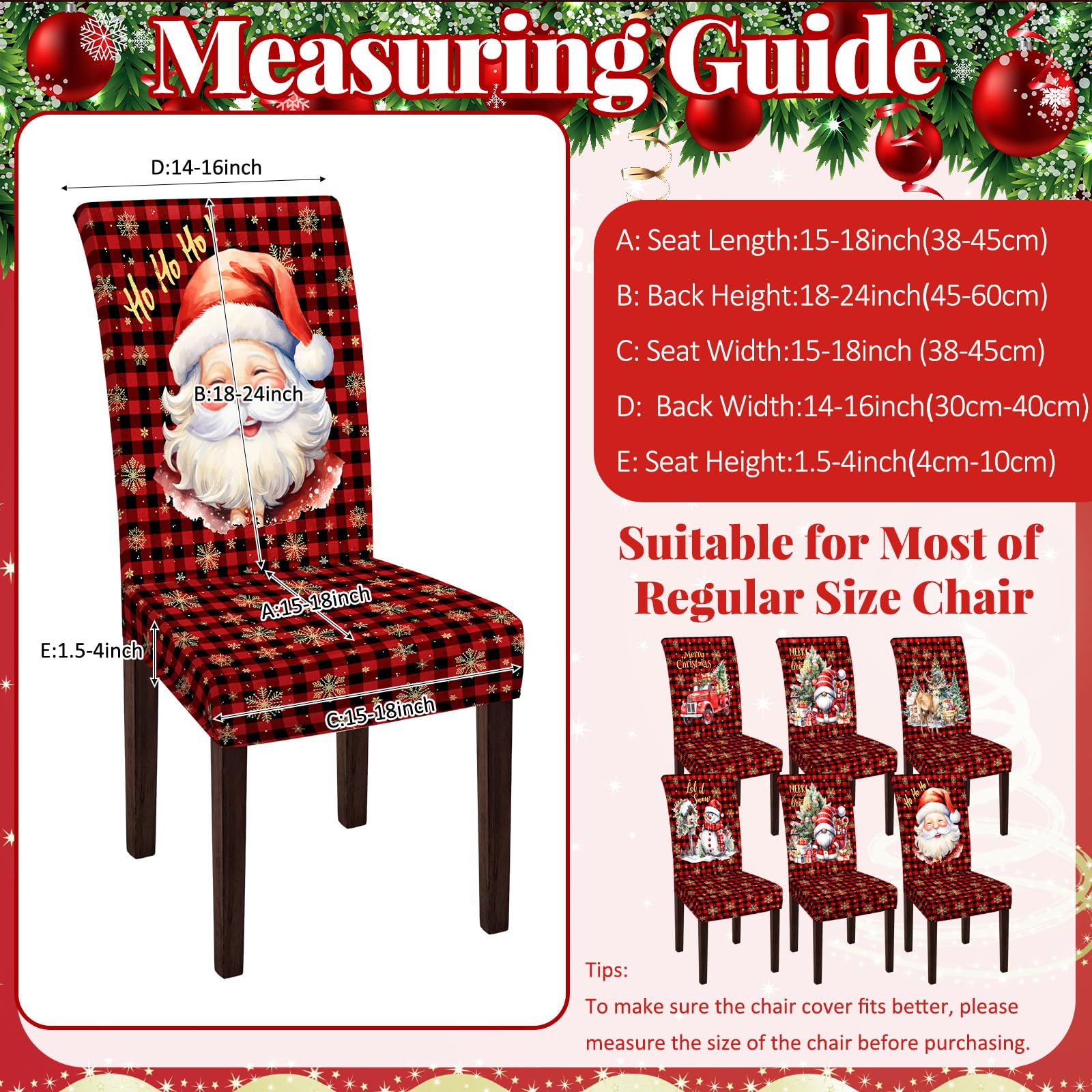 Moukeren Santa design seat detail, vibrant holiday motif enhancing chair appearance
