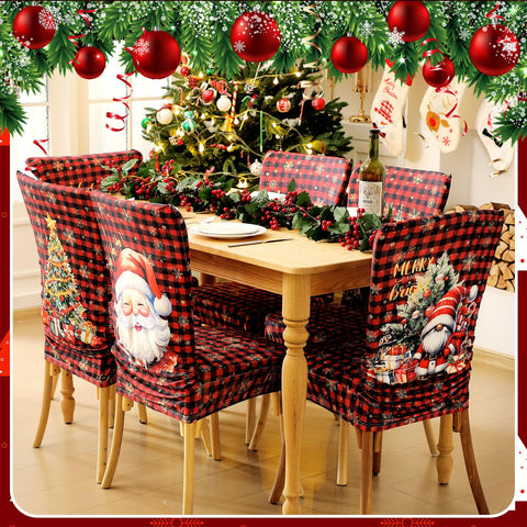 Moukeren cover shown on standard dining chair for size comparison and fit guidance
