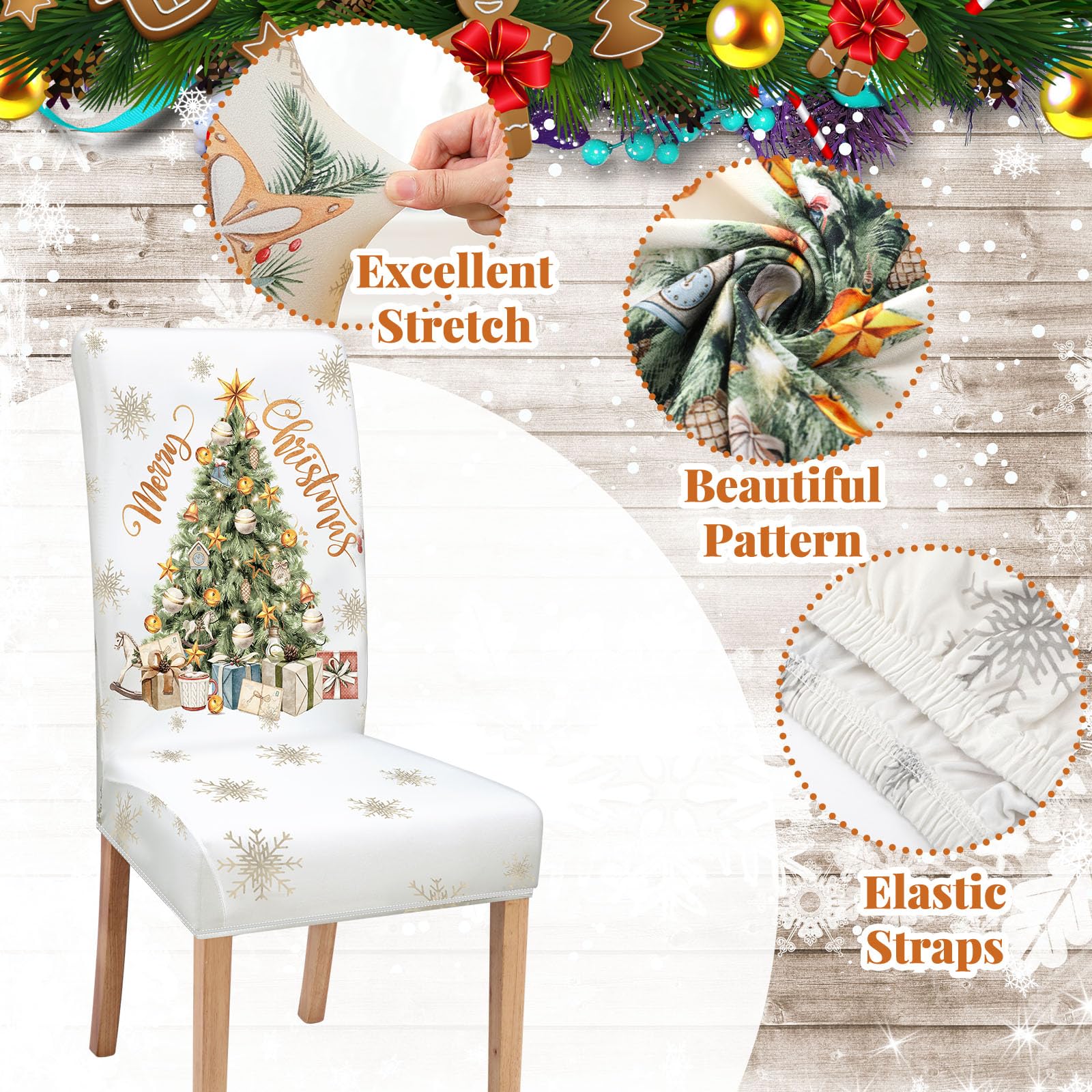 Moukeren fabric stretch detail showing elasticity and easy installation benefit