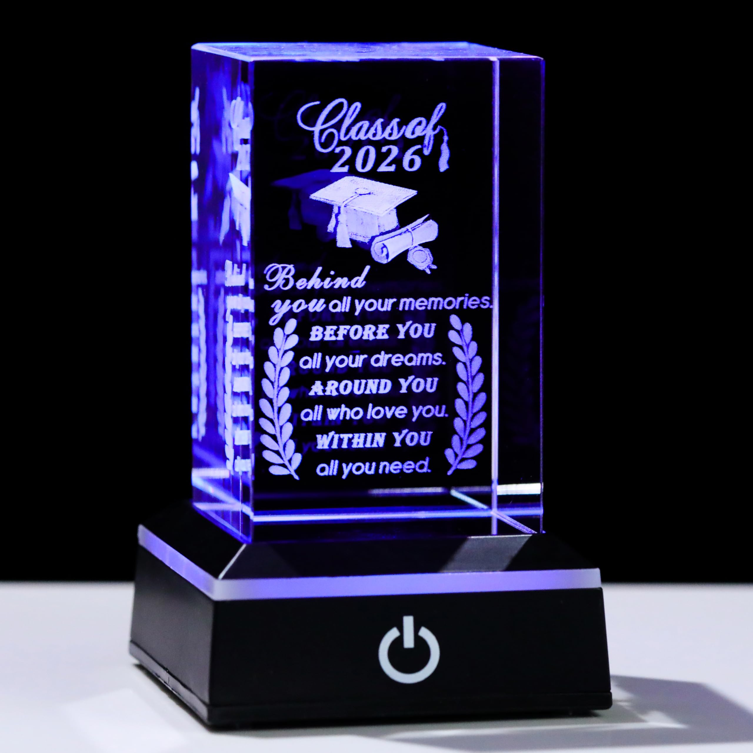 Movdyka front packaging showing Class of 2026 crystal and gift-ready presentation