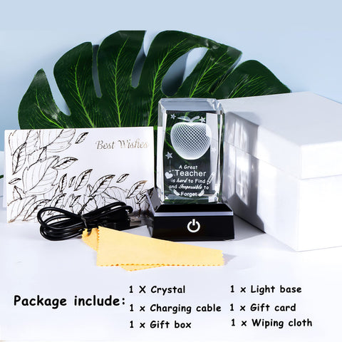 Movdyka crystal apple on desk for scale emphasizing compact decorative size