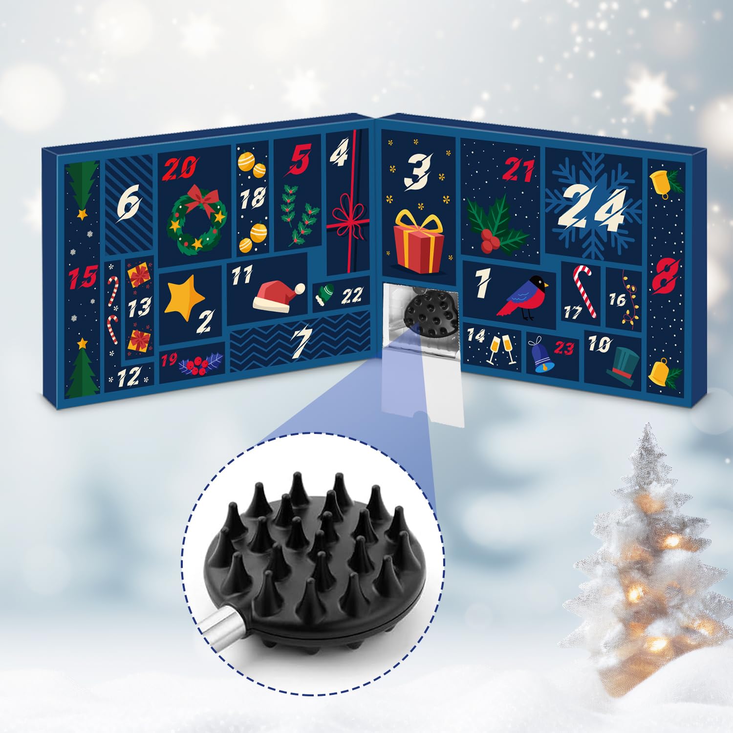 MOVINPE calendar on a holiday table setting as a gift, conveys festive gifting impact