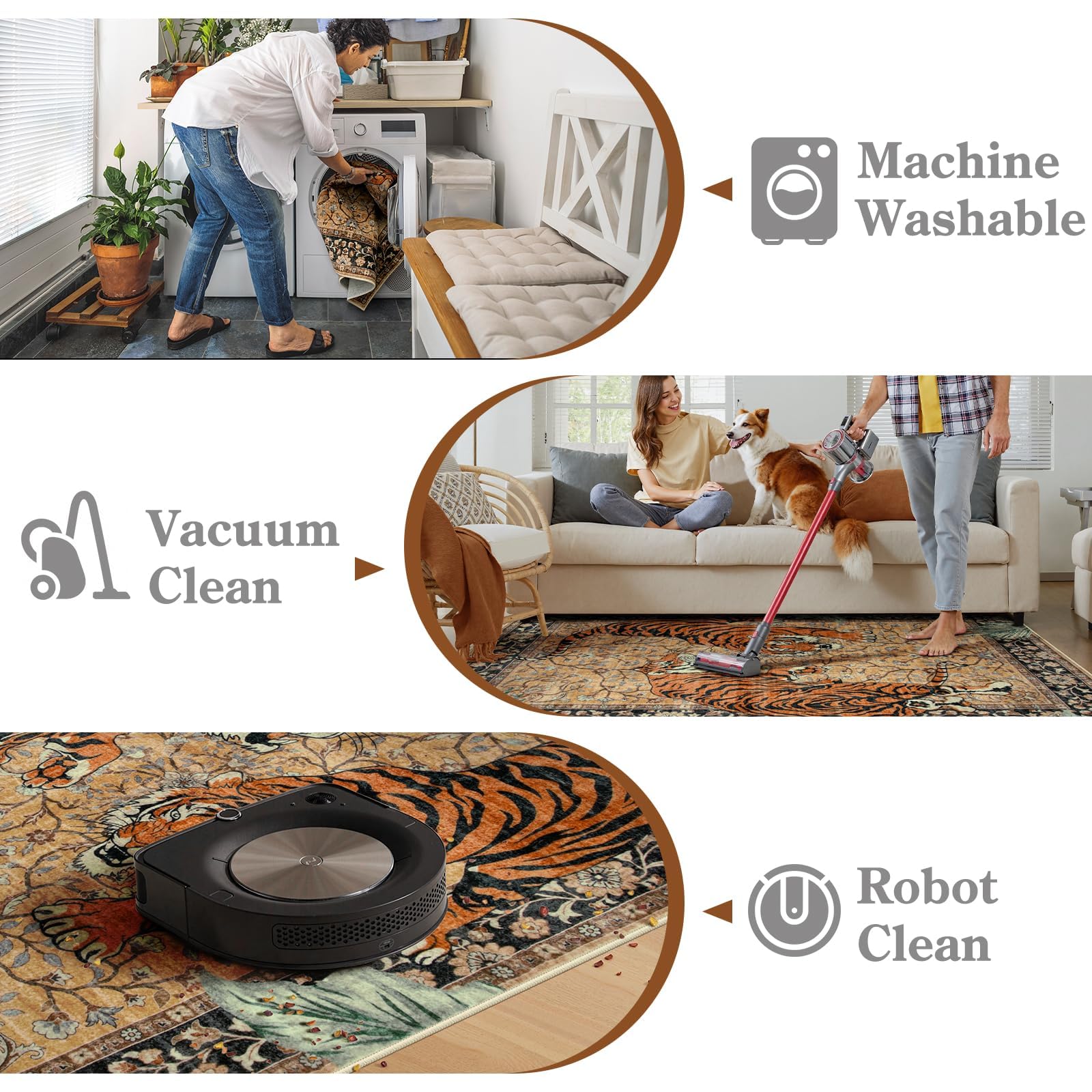 Moynesa rug placed on wood floor benefit non-slip stability in living spaces