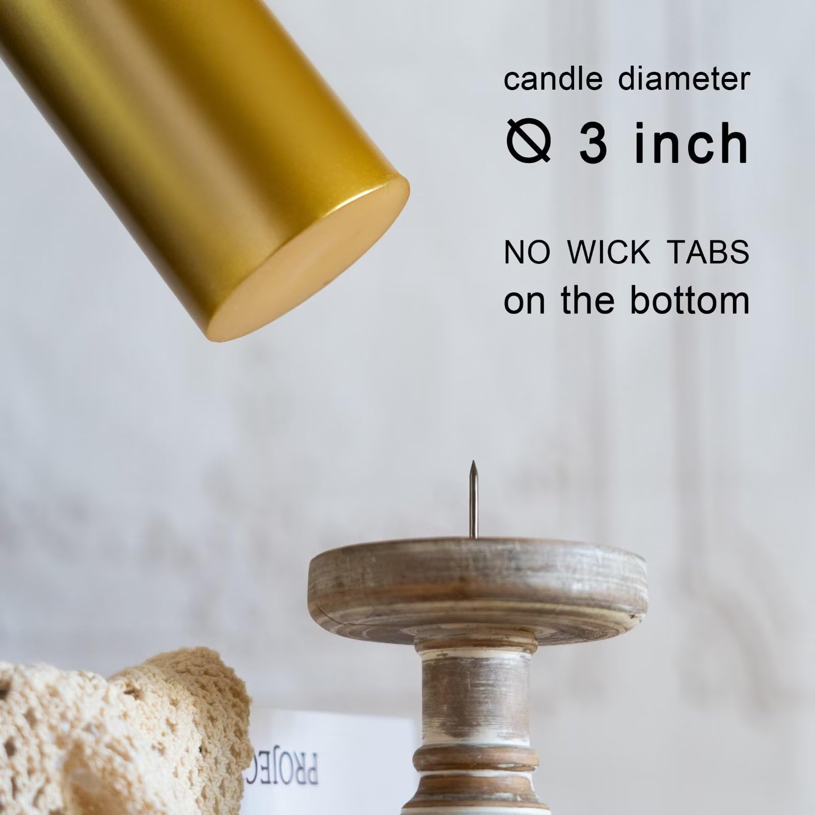 MOZEAL size comparison with hand holding candle to show 3x6 inch scale and portability