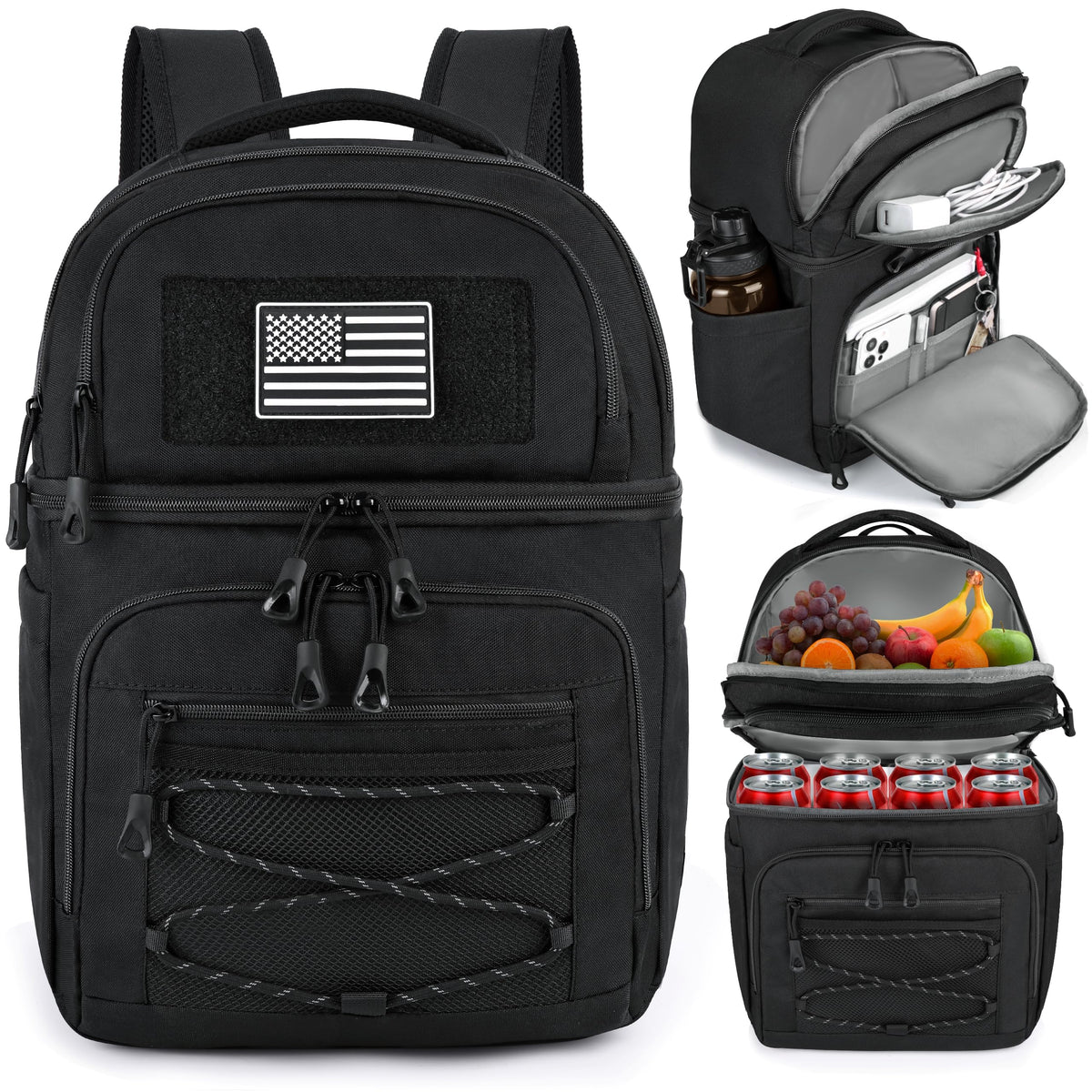 MOZETO front view showing dual-compartment design and ergonomic straps for comfortable carry