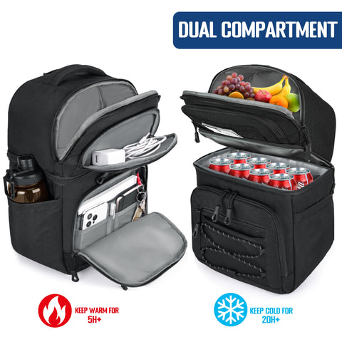 MOZETO lower compartment open with PEVA liner demonstrating leakproof protection and cold retention