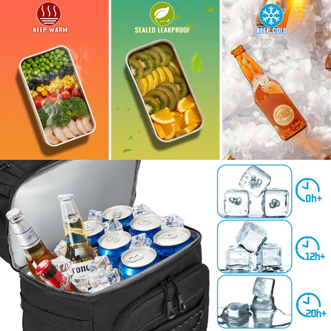 MOZETO upper dry compartment with packed lunch and phone highlighting secure dry storage