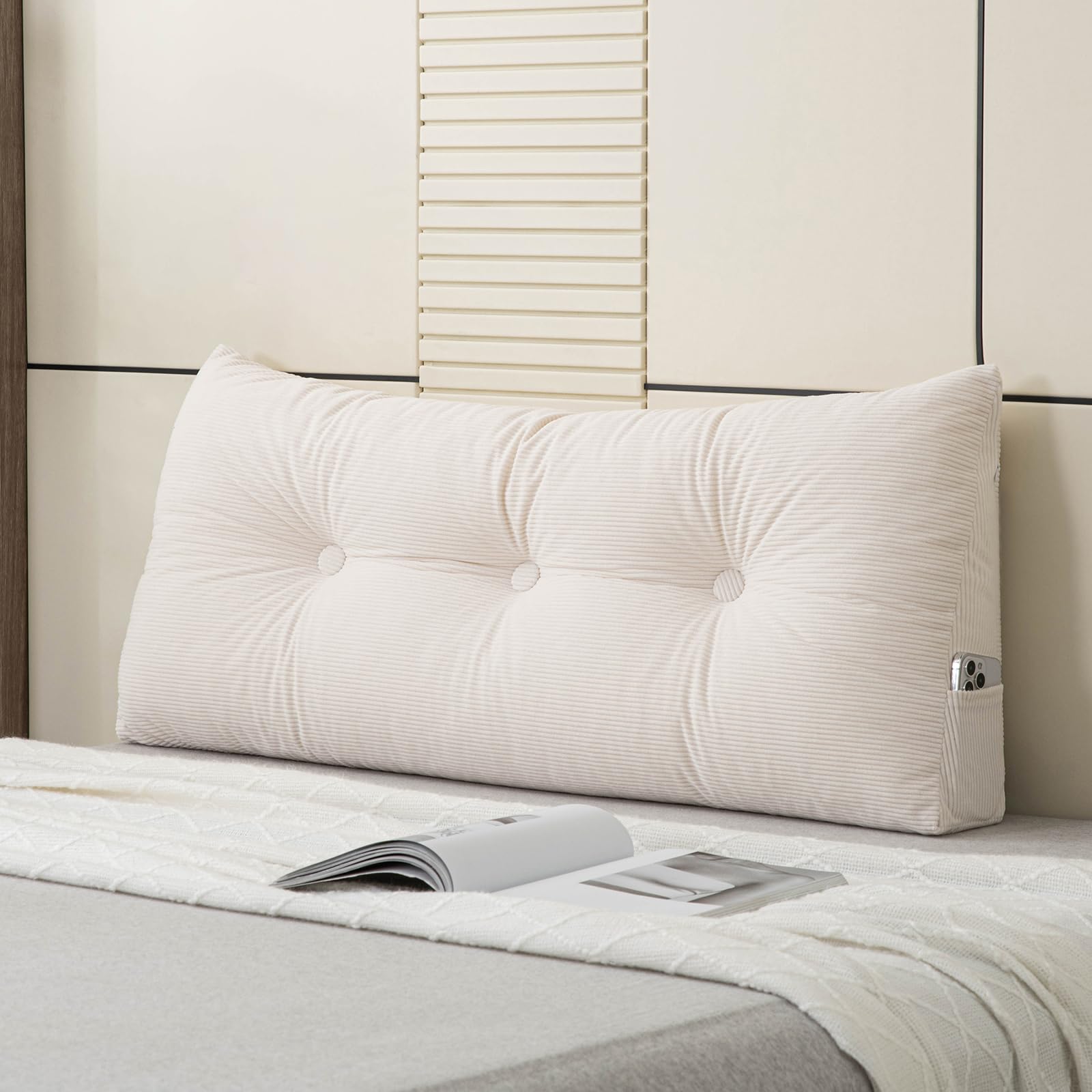 MQK headboard pillow front view showing neat support and clean lines