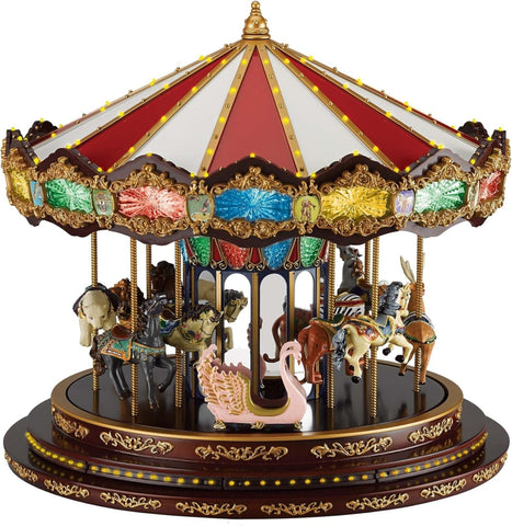 Mr. Christmas carousel front view showing motion and festive presence