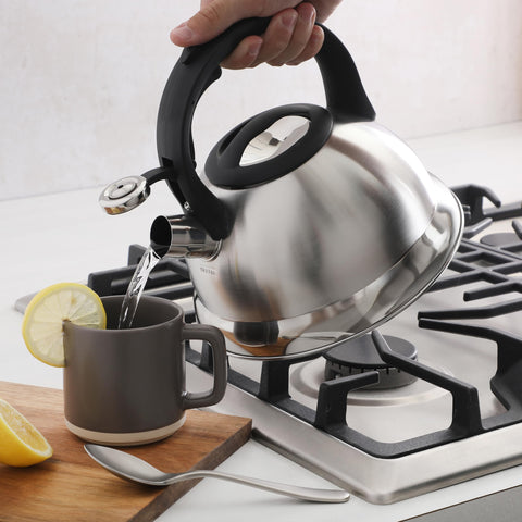 Mr. Coffee Hartbay close-up of the whistling spout highlighting audible boil signal and safe pouring