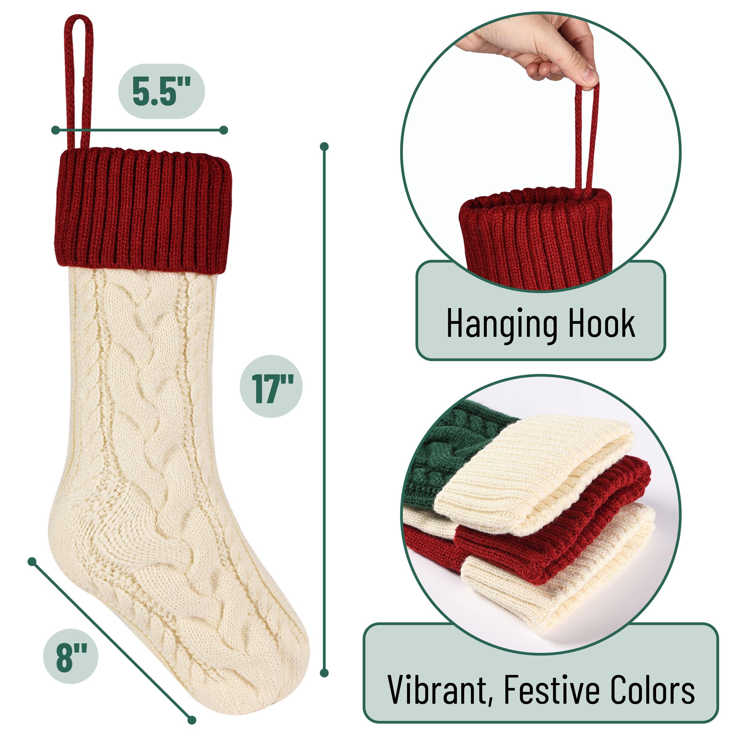 Mr. Pen open-top stocking filled with gifts demonstrating generous 18-inch capacity