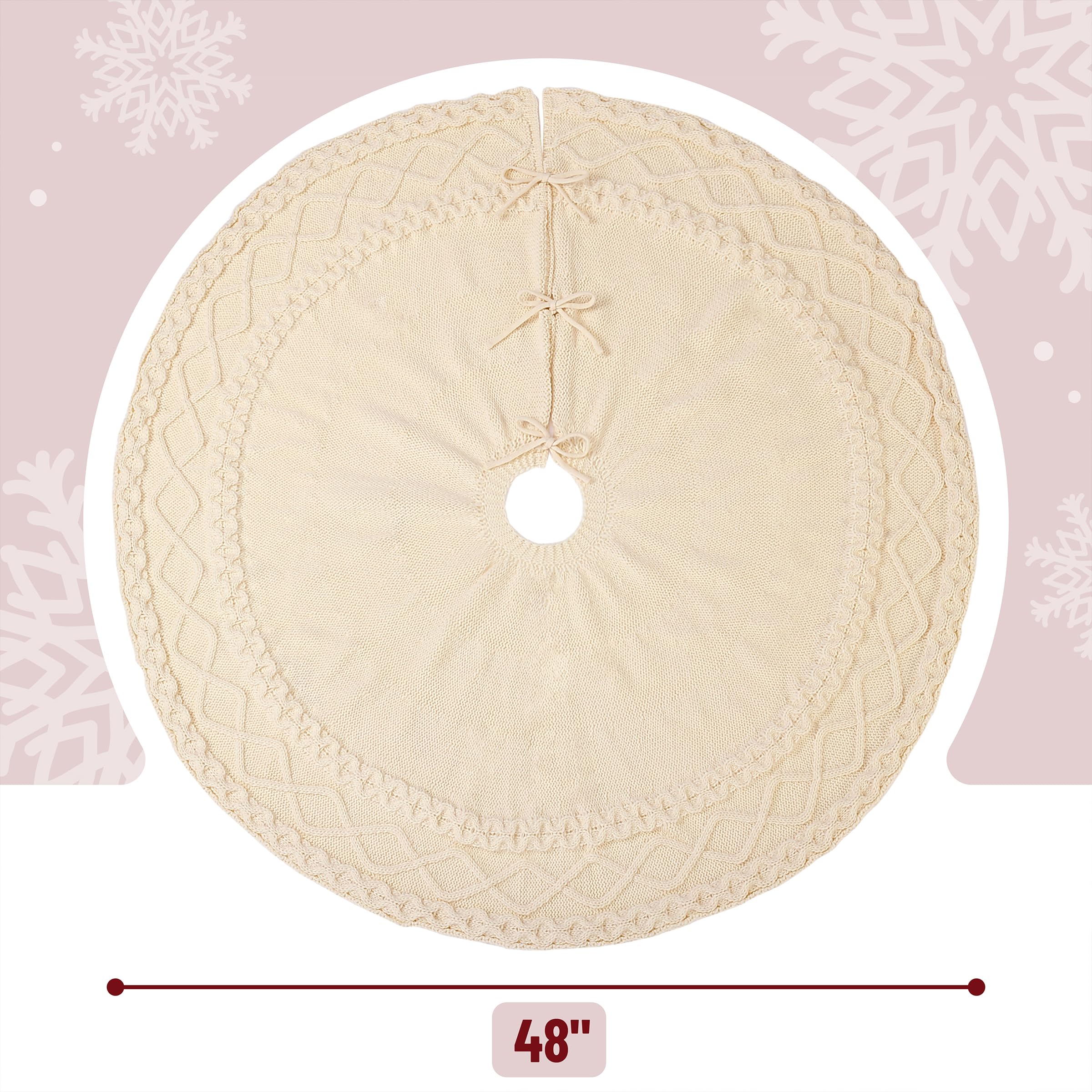Mr. Pen tree skirt under decorated tree showing tidy base and cohesion