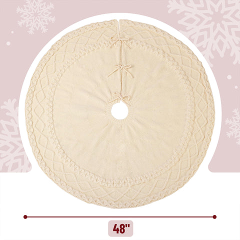 Mr. Pen tree skirt under decorated tree showing tidy base and cohesion