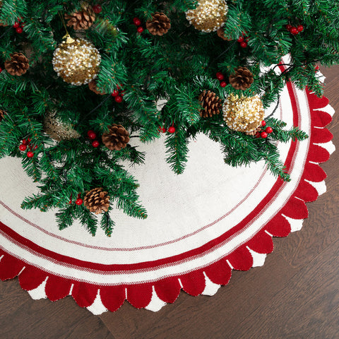 Mr. Pen tree skirt front display shows polished base and neat finish