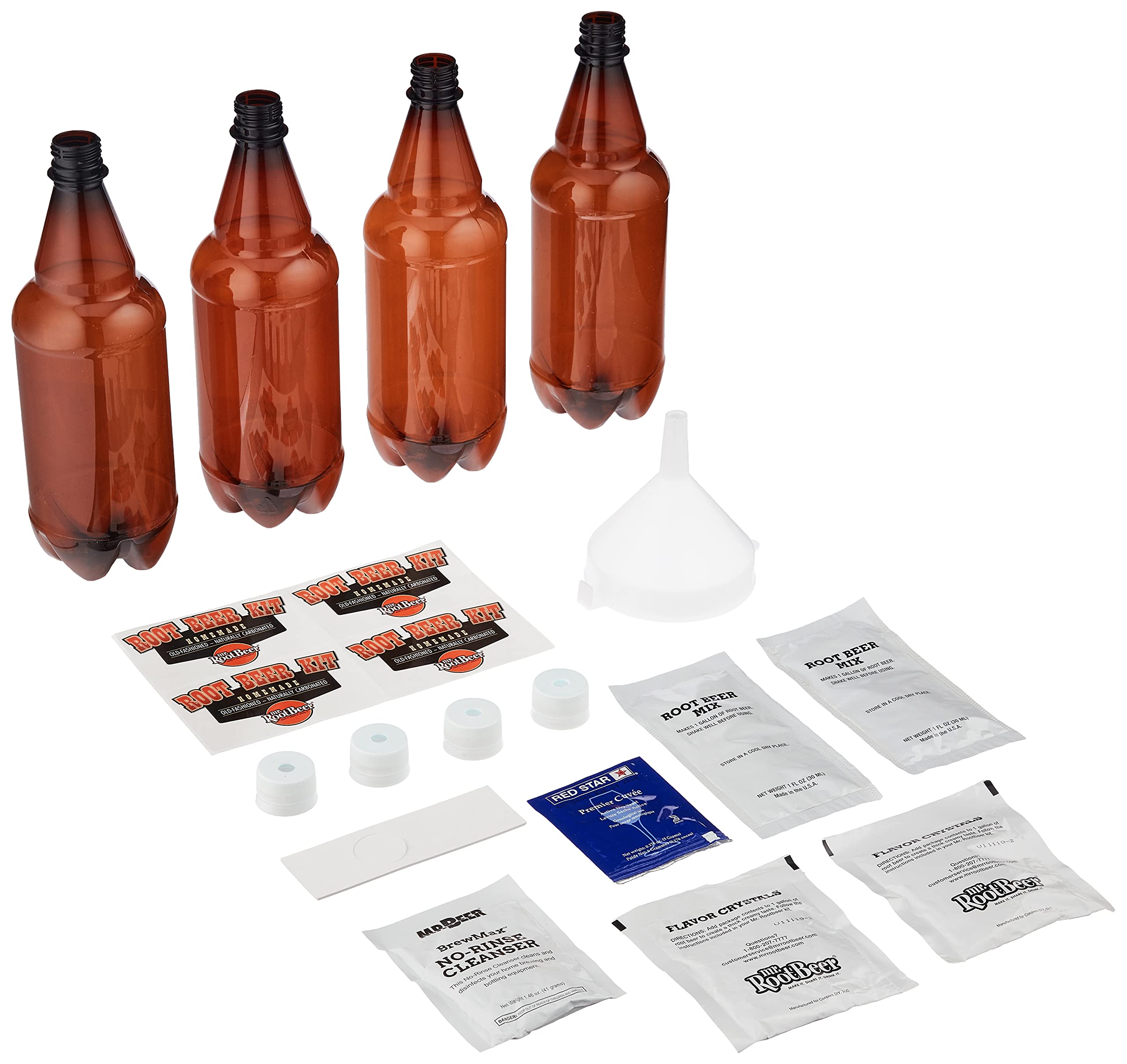 Mr. Beer front packaging showing full kit contents and starter benefit