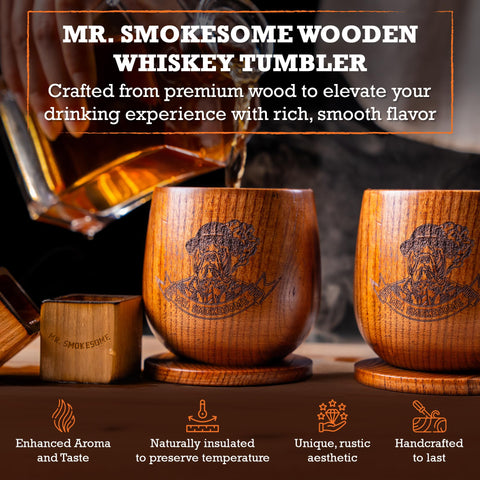 MR. SMOKESOME close-up of wood grain highlighting handcrafted texture and character