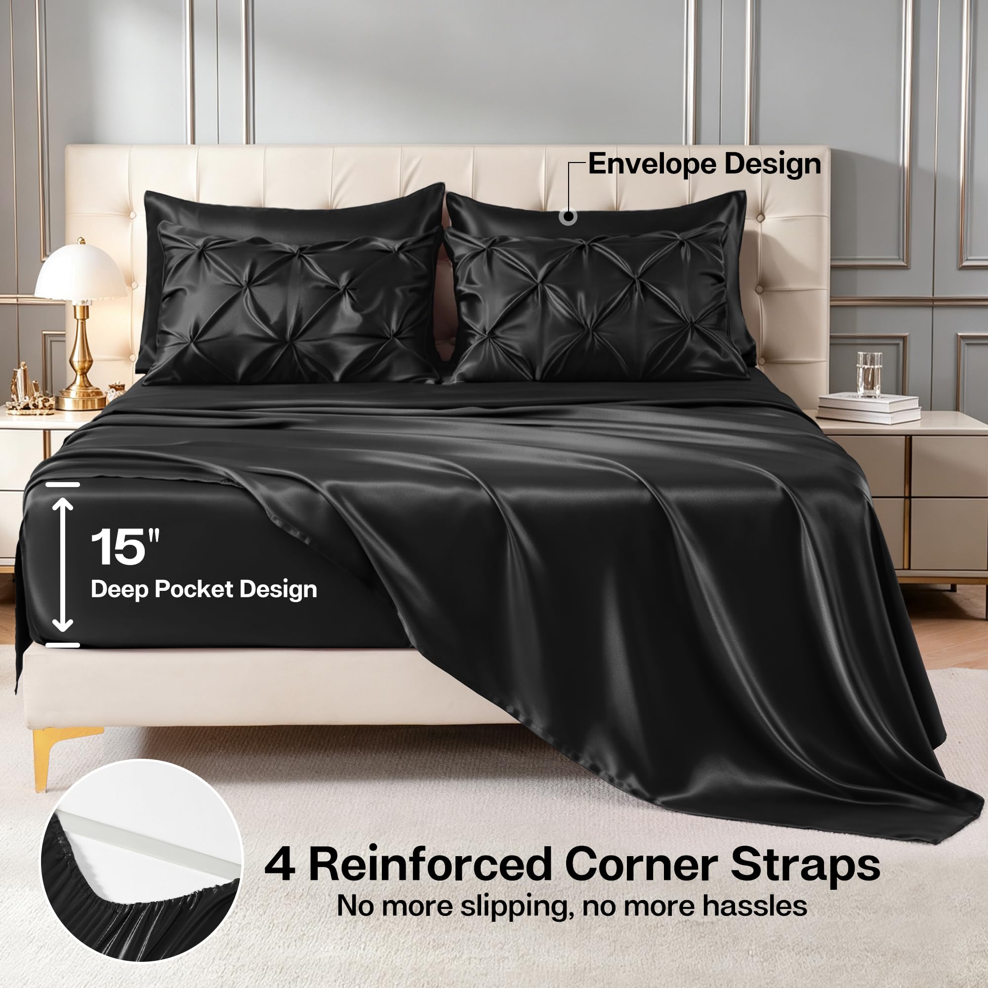 MR&HM sheets and shams arranged to show matching set and ready-to-use convenience