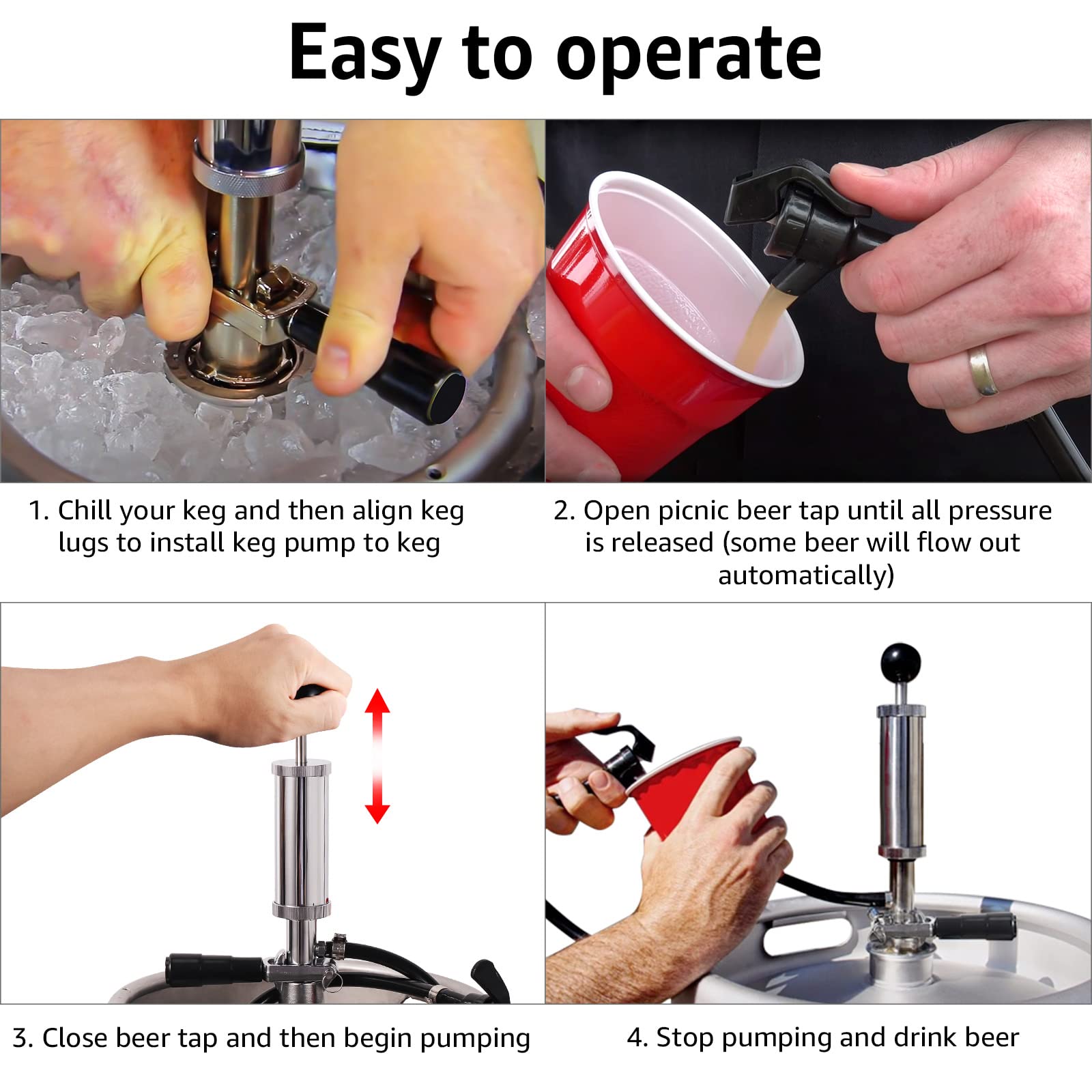 MRbrew hose connection detail with clamp ensuring leak‑free pouring