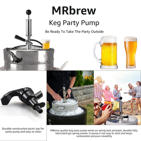 MRbrew pump pouring beer outdoors for cold draft service at events