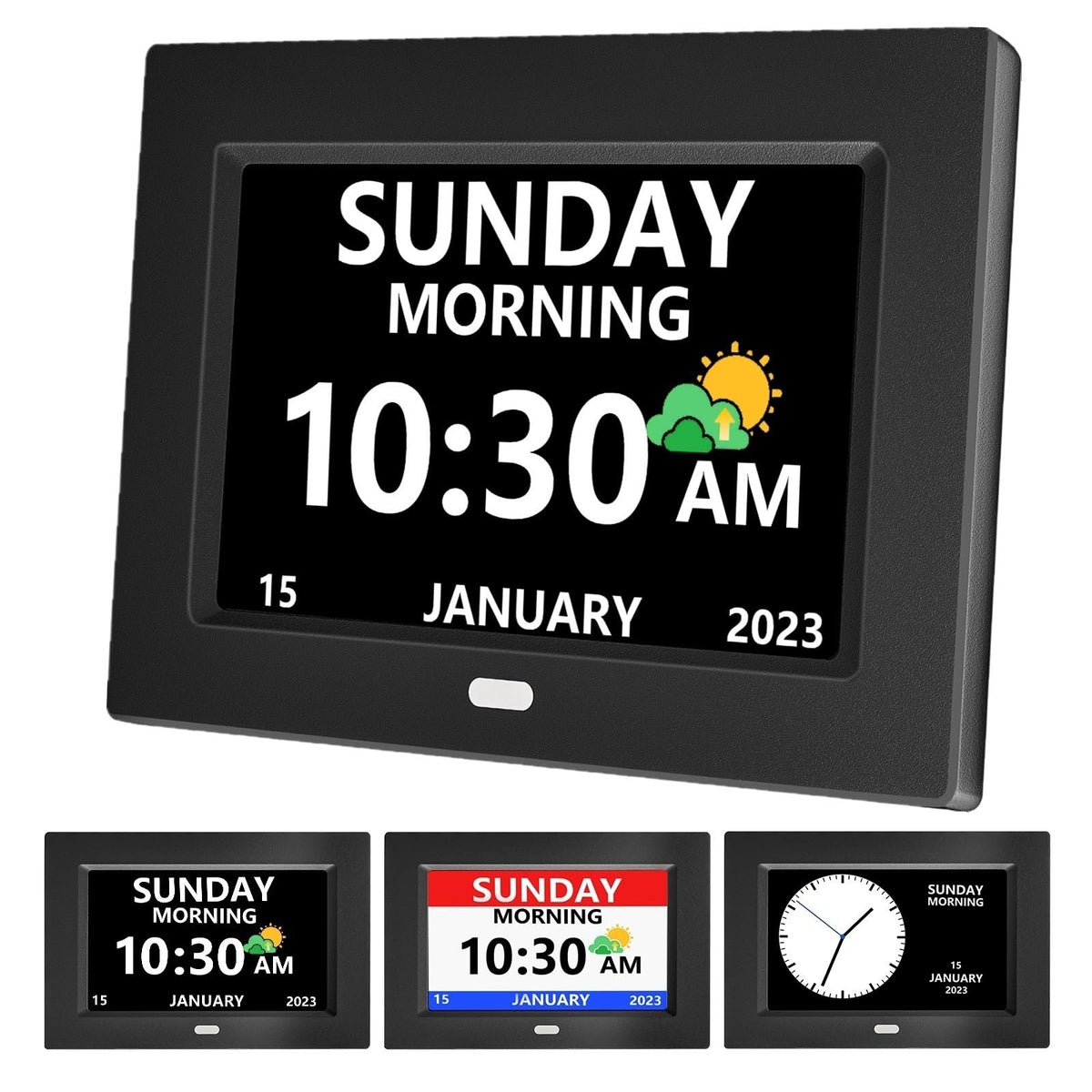MRCHYDZ front display showing large time and date for quick reading